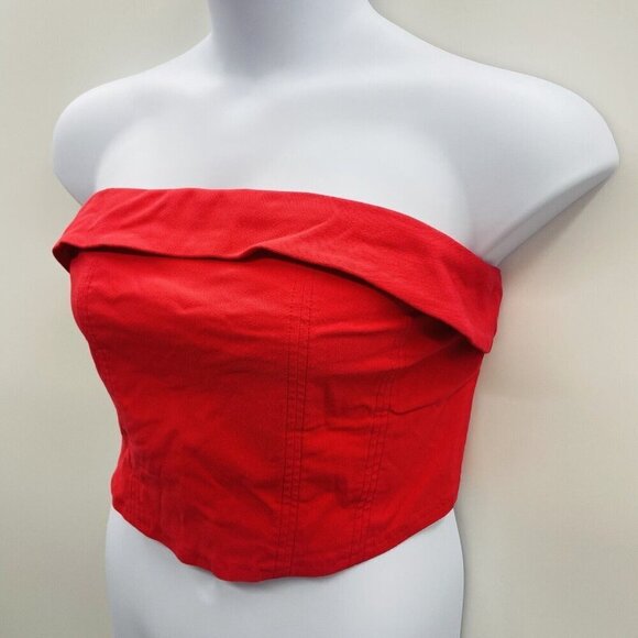 Wild Fable Womens Size XXL Pull On Elastic Back Woven Tube Top in Red 1687 - Picture 4 of 8